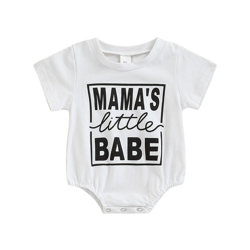 "Dad" & "Mom" Letter Print Baby Romper - Cotton Short Sleeve Jumpsuit